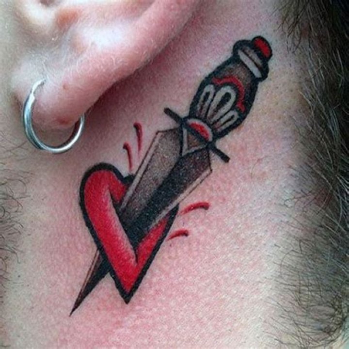 Broken Heart Tattoos On The Neck