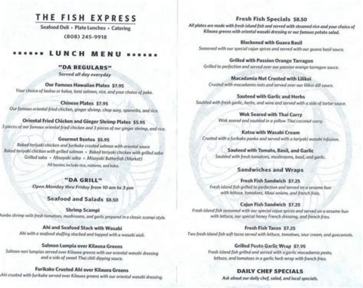 Discover The Culinary Treasures Of Fish Express Kauai: A Seafood Haven