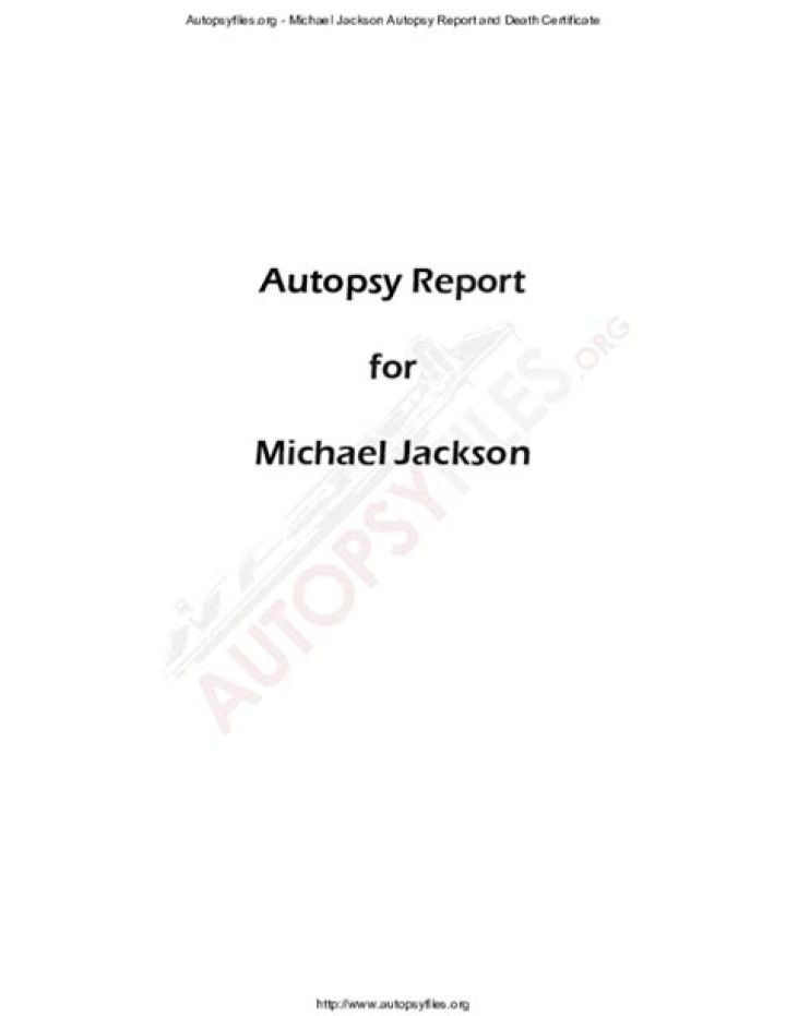 The Michael Jackson Autopsy Report