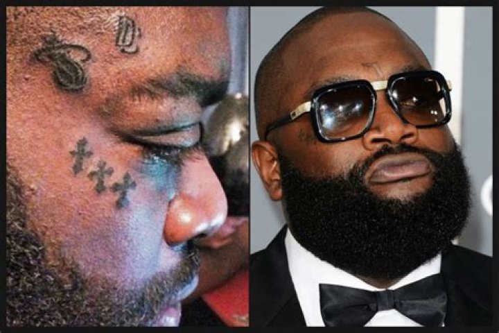Rick Ross Gets Cazal Logo Face Tattoo |